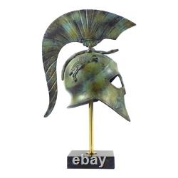 Casque de la déesse Athéna sculpture d'art grecque ancienne en métal bronze v