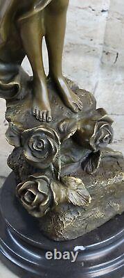 Chair Fairy 100% Bronze Fantaisie Style Art Nouveau Winged Bois Nymphe Sculpture