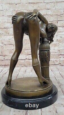 Chair Fille Bronze Sculpture Statue Sexy Femme Dame Femelle Art Ouvre