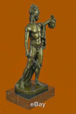 Chair Guerrier Homme Statue Fait à la Main Bronze Figurine Sculpture Décor Art