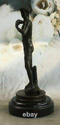 Chair Mâle Statue Homme Sculpture Gay Art Bronze David Figurine Marbre Base