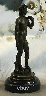 Chair Mâle Statue Homme Sculpture Gay Art Bronze David Figurine Marbre Base