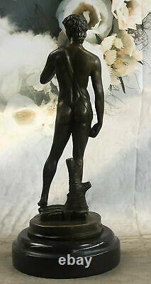 Chair Mâle Statue Homme Sculpture Gay Art Bronze David Figurine Marbre Base