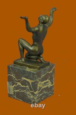 Chair Nue Chauve Homme Artisanal Art Bronze Sculpture Statue Figurine Décor Art
