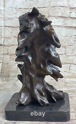 Chauve Aigle Bronze Sculpture Grand Oiseau Statue Art Deco Figurine Extérieur