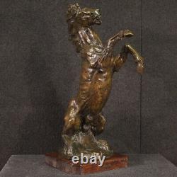 Cheval grande sculpture en bronze signe statue équestre art du 20ème siècle