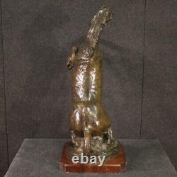 Cheval grande sculpture en bronze signe statue équestre art du 20ème siècle