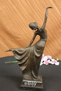 Chiparus Danseuse Élégant Bronze Sculpture Signée Arabesque Art Statue Deco T