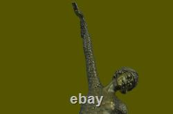 Chiparus Élégant Debout Danse Signé Demetre Bronze Sculpture Statue Art Décor