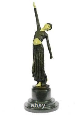 Chiparus Ventre Danseuse Bronze Marbre Sculpture Statue Figurine Chaud Art Déco
