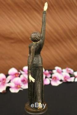 Chiparus Ventre Danseuse Bronze Marbre Sculpture Statue Figurine Fonte Art Solde