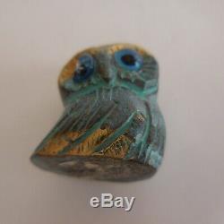 Chouette hibou sculpture miniature bronze vintage art déco design XXe N4448