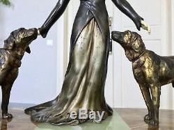 Chryséléphantine Art Déco Limousin Sculpture régule patine bronze onyx marbre