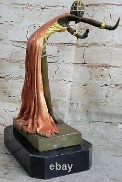 Colinet Espagnol Gypsy Dancer Bronze Sculpture Figurine Art Nouveau Marbre Nr