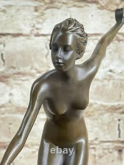 Collection Bronze Sculpture Statue Style Art Nouveau Signée Nu Diane The Hunter