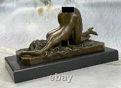 Collectionneur Édition Art Déco Érotique Nu Femme Bronze Sculpture Par Mavchi