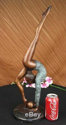 Collectionneur Édition Sol Enfant Gymnaste Bronze Sculpture Art Déco Sport Lrg