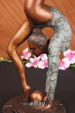 Collectionneur Édition Sol Enfant Gymnaste Bronze Sculpture Art Déco Sport Lrg