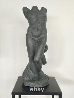 Corpus Statue Sculpture terre cuite couleur bronze Art du Nu 48/17/15cm