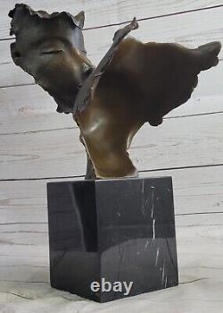 Couple Visage Art Moderne Abstrait Surréaliste Bronze Dali Sculpture Statue