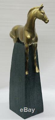 Course Cheval Pure Bronze Statue Sculpture Art Déco Équestre Stallion Artwork