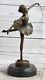 Cygne Lac Ballerine Bronze Sculpture Par Français Artist Milo Fonte Figurine Art