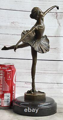 Cygne Lac Ballerine Bronze Sculpture Par Français Artist Milo Fonte Figurine Art