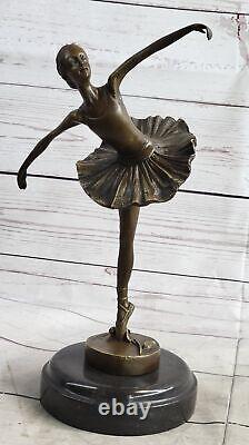 Cygne Lac Ballerine Bronze Sculpture Par Français Artist Milo Fonte Figurine Art