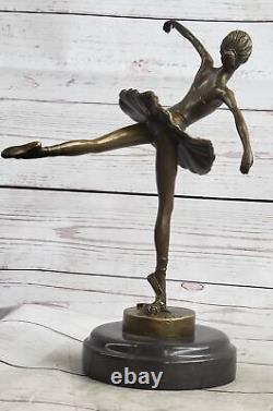 Cygne Lac Ballerine Bronze Sculpture Par Français Artist Milo Fonte Figurine Art