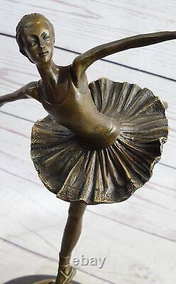 Cygne Lac Ballerine Bronze Sculpture Par Français Artist Milo Fonte Figurine Art