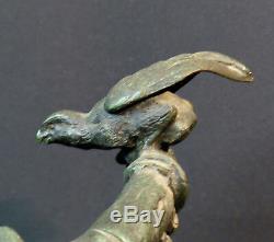 D 1870 superbe statue sculpture bronze signée BARYE fauconnier 43cm 5.2kg art