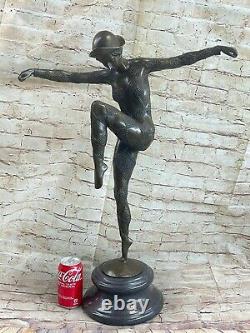 D. H. Bronze Statue, Art Déco Danseuse Sculpture Fonte Figurine Figure
