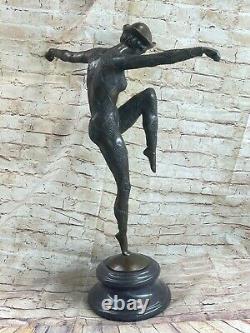 D. H. Bronze Statue, Art Déco Danseuse Sculpture Fonte Figurine Figure