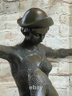 D. H. Bronze Statue, Art Déco Danseuse Sculpture Fonte Figurine Figure