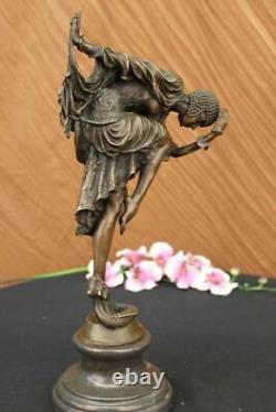 D. H. Bronze Statue Art Déco Danseuse Sculpture Fonte Figurine Sculpture