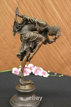 D. H. Bronze Statue Art Déco Danseuse Sculpture Fonte Figurine Sculpture