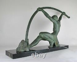 D H Chiparus, Age Du Bronze, Grande Sculpture Signée, Art Déco, XXème Siècle