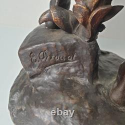 DÉFAUT sculpture 40 cm bronze edouard drouot art nouveau scribe allégorie poésie