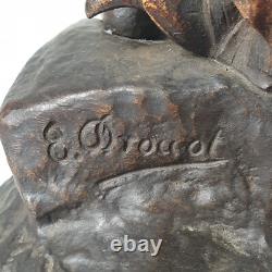 DÉFAUT sculpture 40 cm bronze edouard drouot art nouveau scribe allégorie poésie