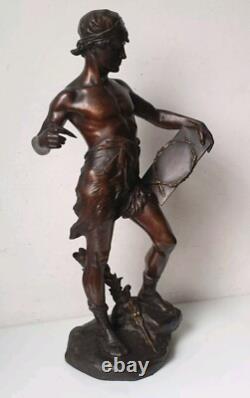 DÉFAUT sculpture 40 cm bronze edouard drouot art nouveau scribe allégorie poésie