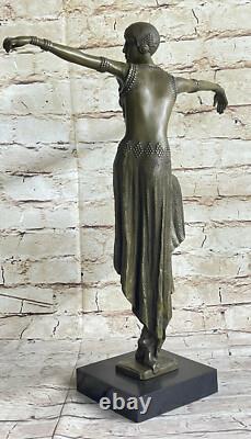 Danseur Avec / Frappant Pose Bronze Sculpture Art Déco Nouveau'Lost' Cire Soldé