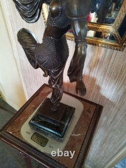 Danseuse Style Art Déco en Bronze Charme d'Orient d'après Chiparus (1886-1947)