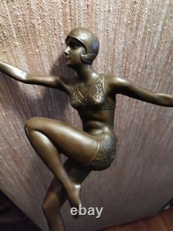 Danseuse Style Art Déco en Bronze d'après Ferdinand Preiss (1882-1943)
