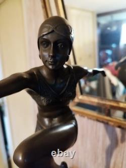 Danseuse Style Art Déco en Bronze d'après Ferdinand Preiss (1882-1943)