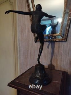 Danseuse Style Art Déco en Bronze d'après Ferdinand Preiss (1882-1943)