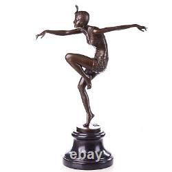 Danseuse en bronze Art Déco poli Con Brio d'après Ferdinand Preiss