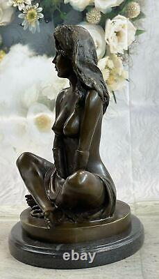 De Collection Art Déco Sculpture Nu Femme Femelle Corps Bronze Statue Nr