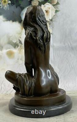 De Collection Art Déco Sculpture Nu Femme Femelle Corps Bronze Statue Nr