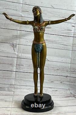 De Collection Bronze Sculpture Statue Style Art Nouveau Signée Chiparus Marron
