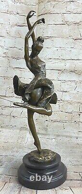 Degas Espagnol Danseuse Chair Large Sculpture Statue Poche Art Véritable Bronze